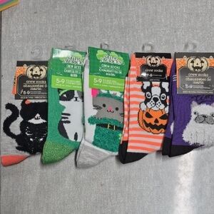 Halloween and St. Patrick's Day Crew Socks Set 5-9 Size Shoe Womens Kids
